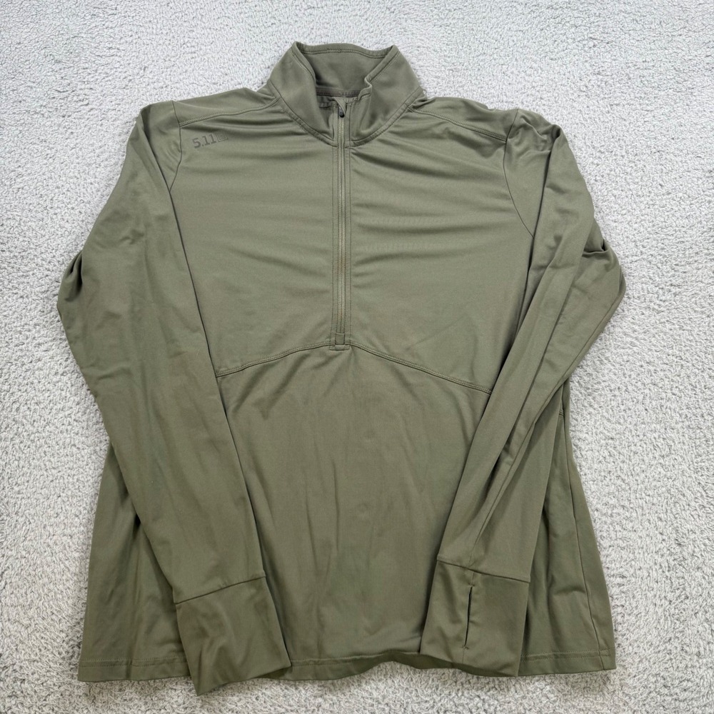 5.11 Tactical 1/4 Zip Pullover Womens XL Olive Green Performance